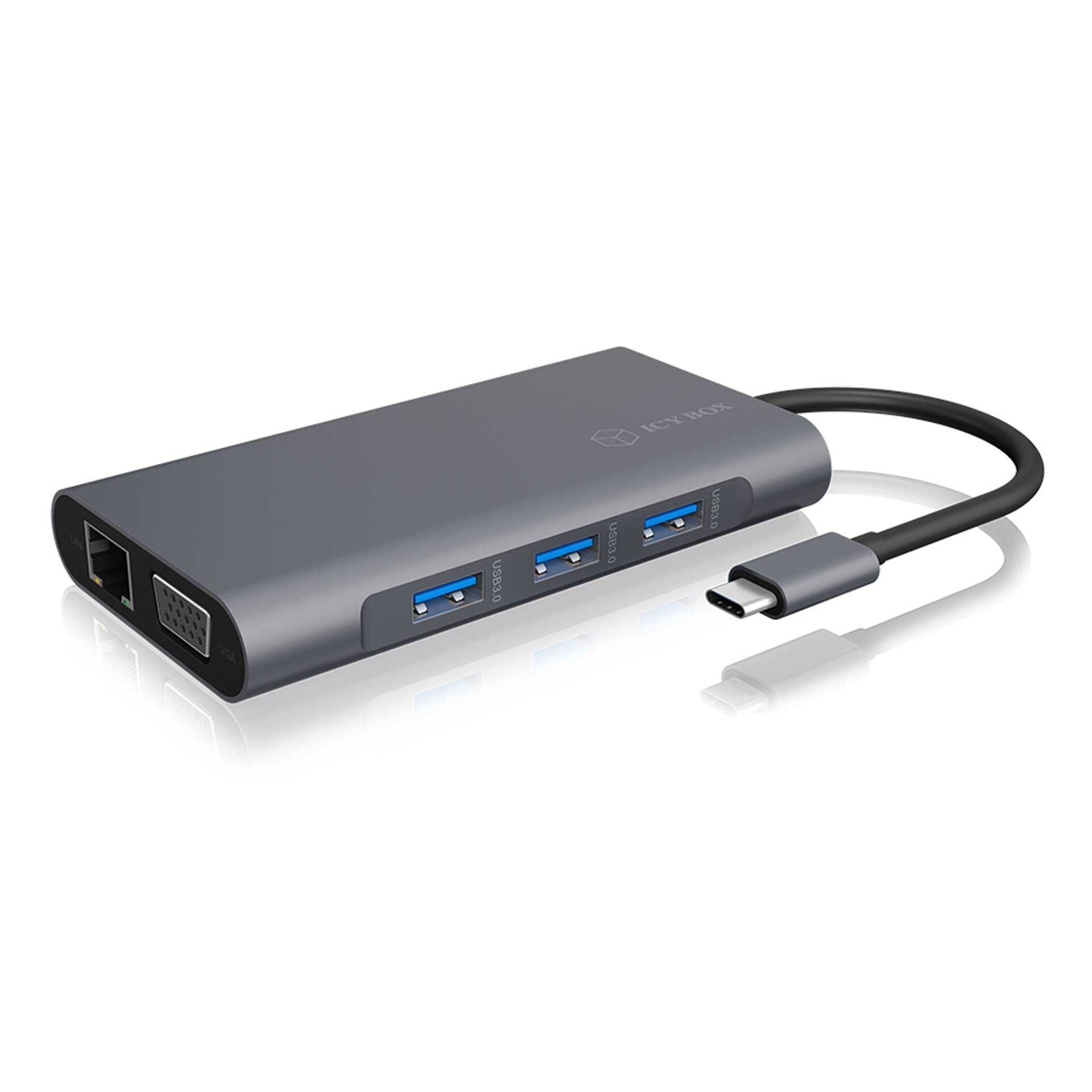 RaidSonic ICY BOX IB-DK4040-CPD - Docking Station - USB-C - VGA, HDMI