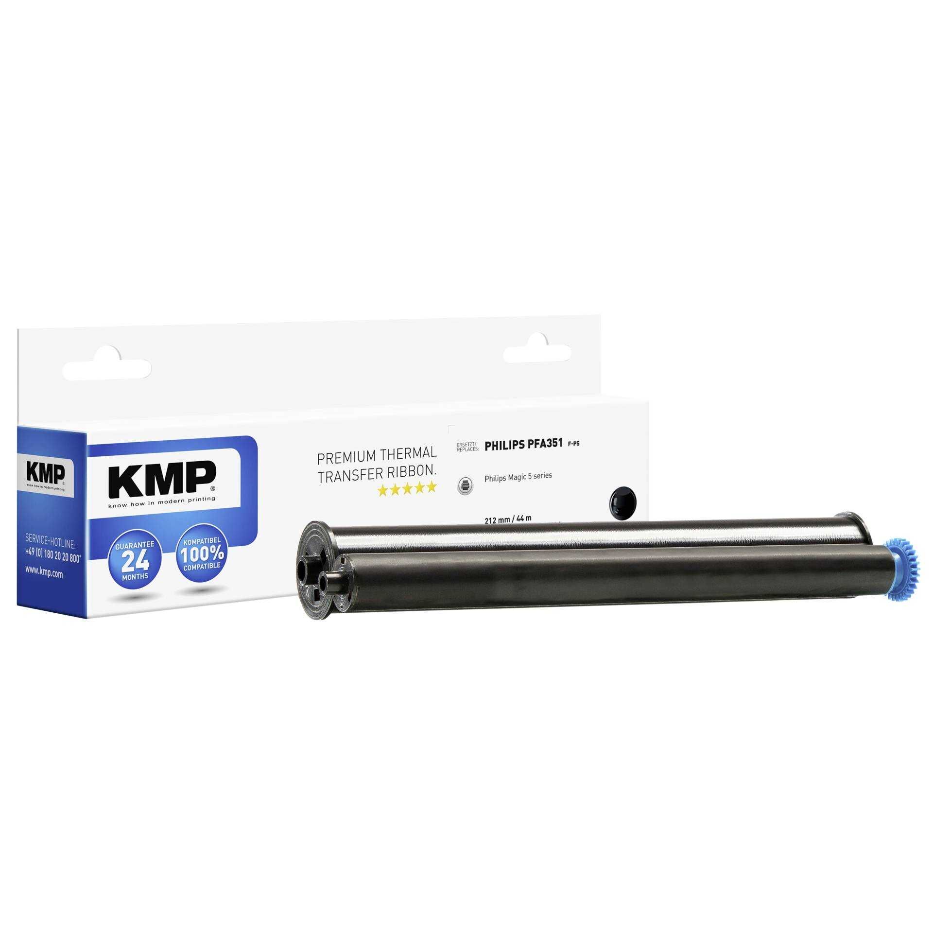 KMP F-P5 - 1 - Schwarz - 212 mm x 44 m - Farbband (Alternative zu: Philips PFA 351, Philips PFA 352) - für Philips Magic 5