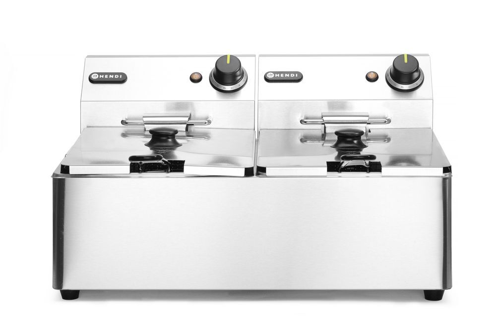 HENDI Friteuse Kitchen Line - 2x6L, Kitchen Line, 12L, 230V/6600W, 550x430x(H)305mm