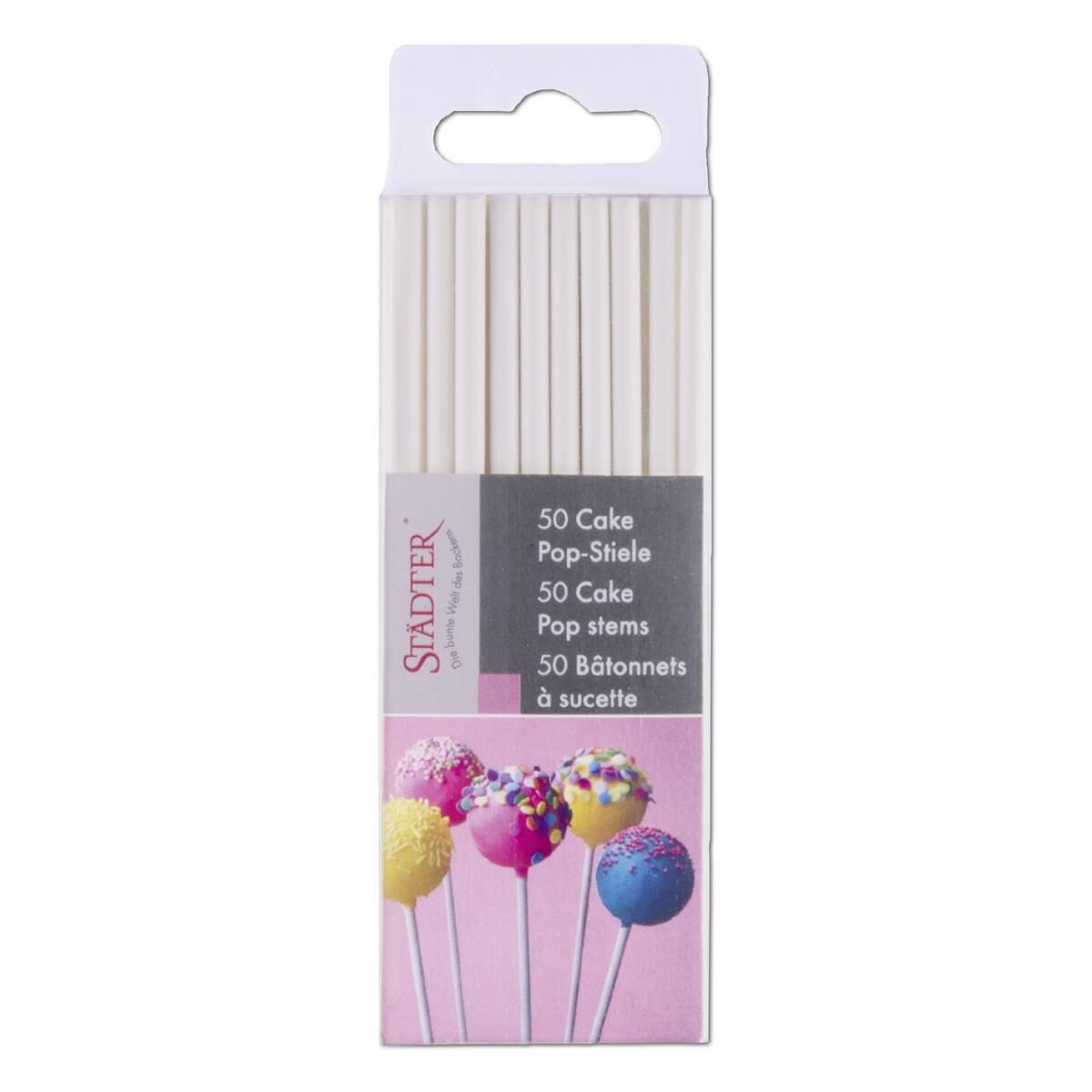 Städter Cake Pop Sticks, weiß, 50 Stück,