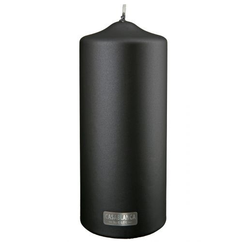 GILDE Stumpenkerze,schwarz,metallic