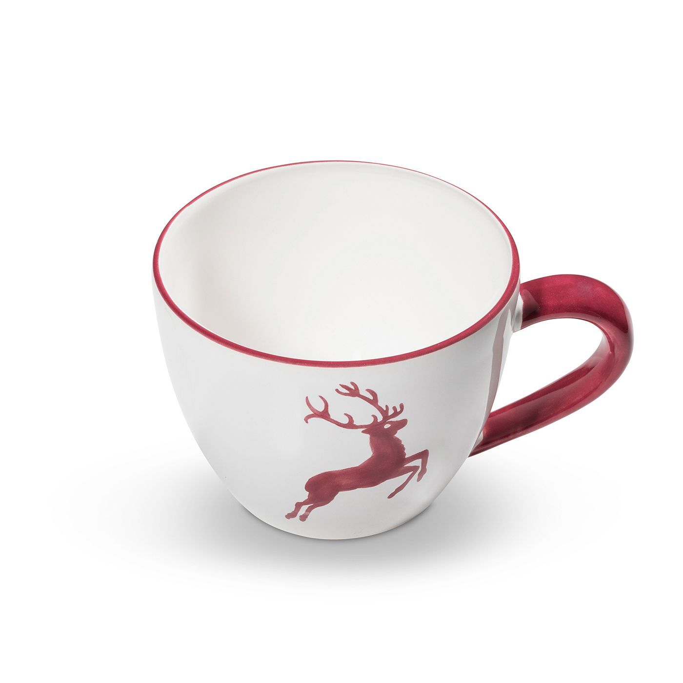 Gmundner Keramik Bordeauxr. Hirsch, Teetasse Maxima 0,4 Liter