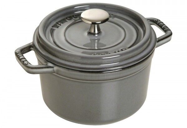 Staub Cocotte Bräter Gusseisen rund 14cm Graphitgrau