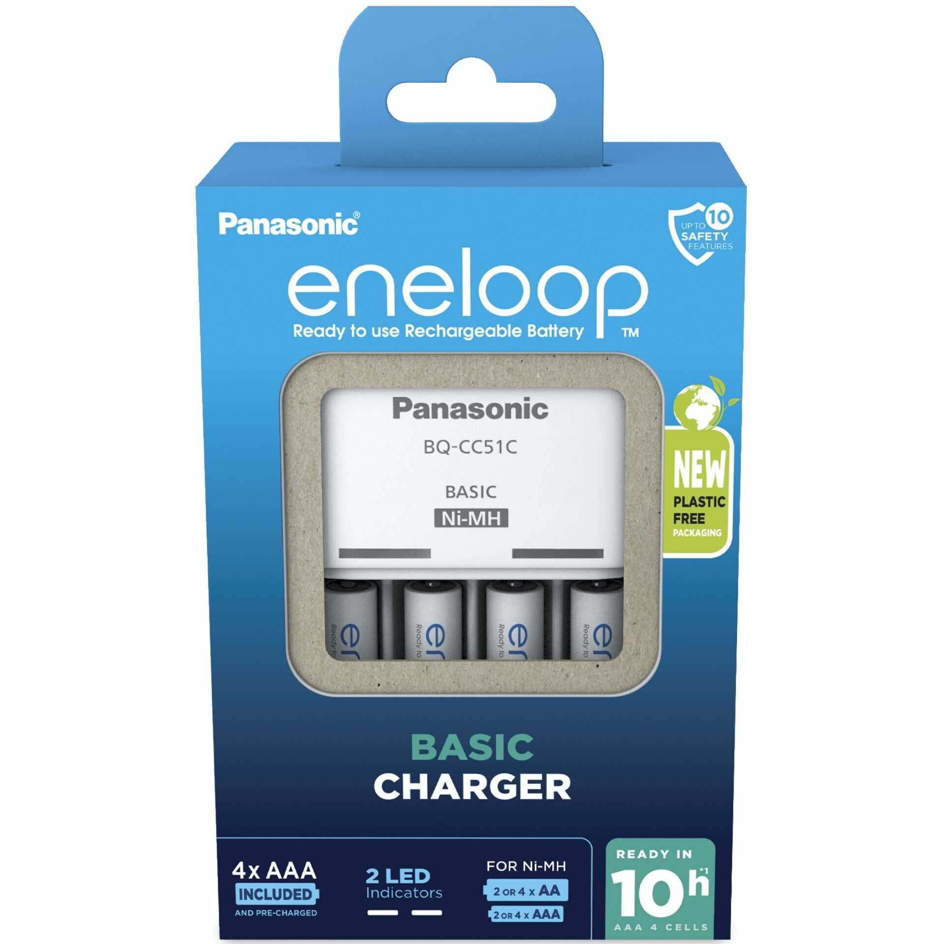 Panasonic Eneloop Basic Charger BQ-CC51 inkl. 4xAAA K-KJ51MCD04E