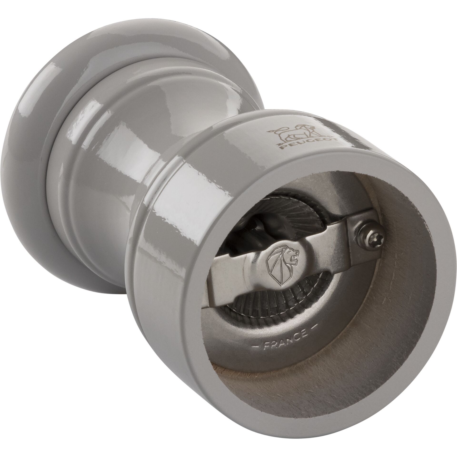 Peugeot Bistro Salzmühle 10 cm Perlgrau lackiertes Holz
