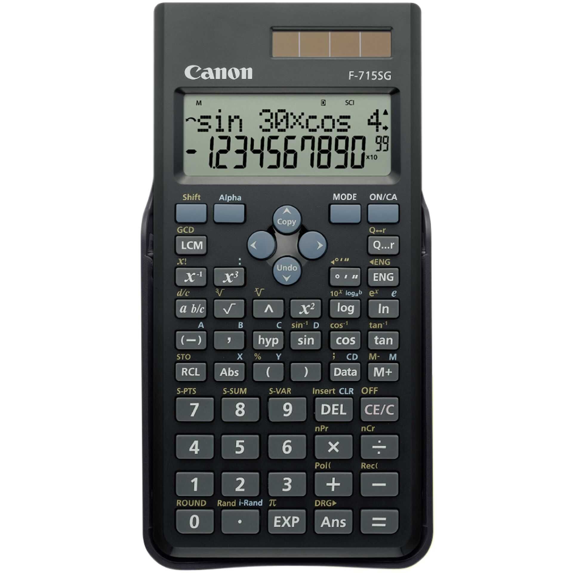 Canon F-715SG - Wissenschaftlicher Taschenrechner - 10 Stellen + 2 Exponenten - Solarpanel, Batterie - Schwarz