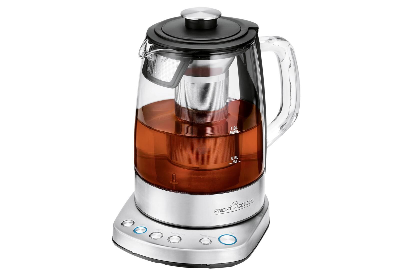 PROFICOOK PC-WKS 1167 G Tee-/Wasserkocher 1,5 Liter 2200Watt Edelstahl/Glas