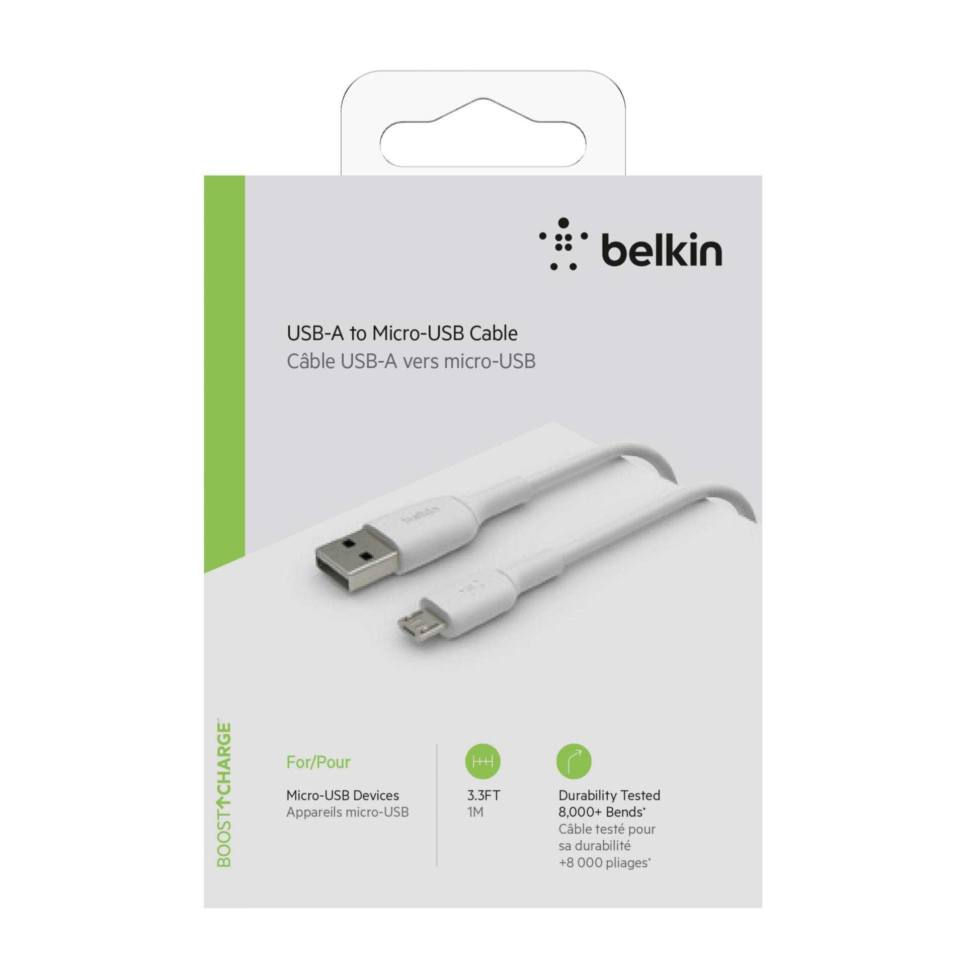 Belkin BOOST CHARGE - USB-Kabel - Micro-USB Typ B (M) bis USB (M) - 1 m - weiß