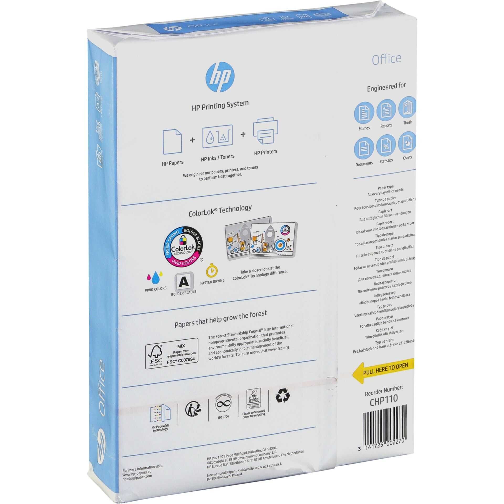 HP Office Paper-500 sht/A4/210 x 297 mm, A4 (210x297 mm), Matte, 80 g/m², 500 Blätter, 2,5 kg, 20 - 80%
