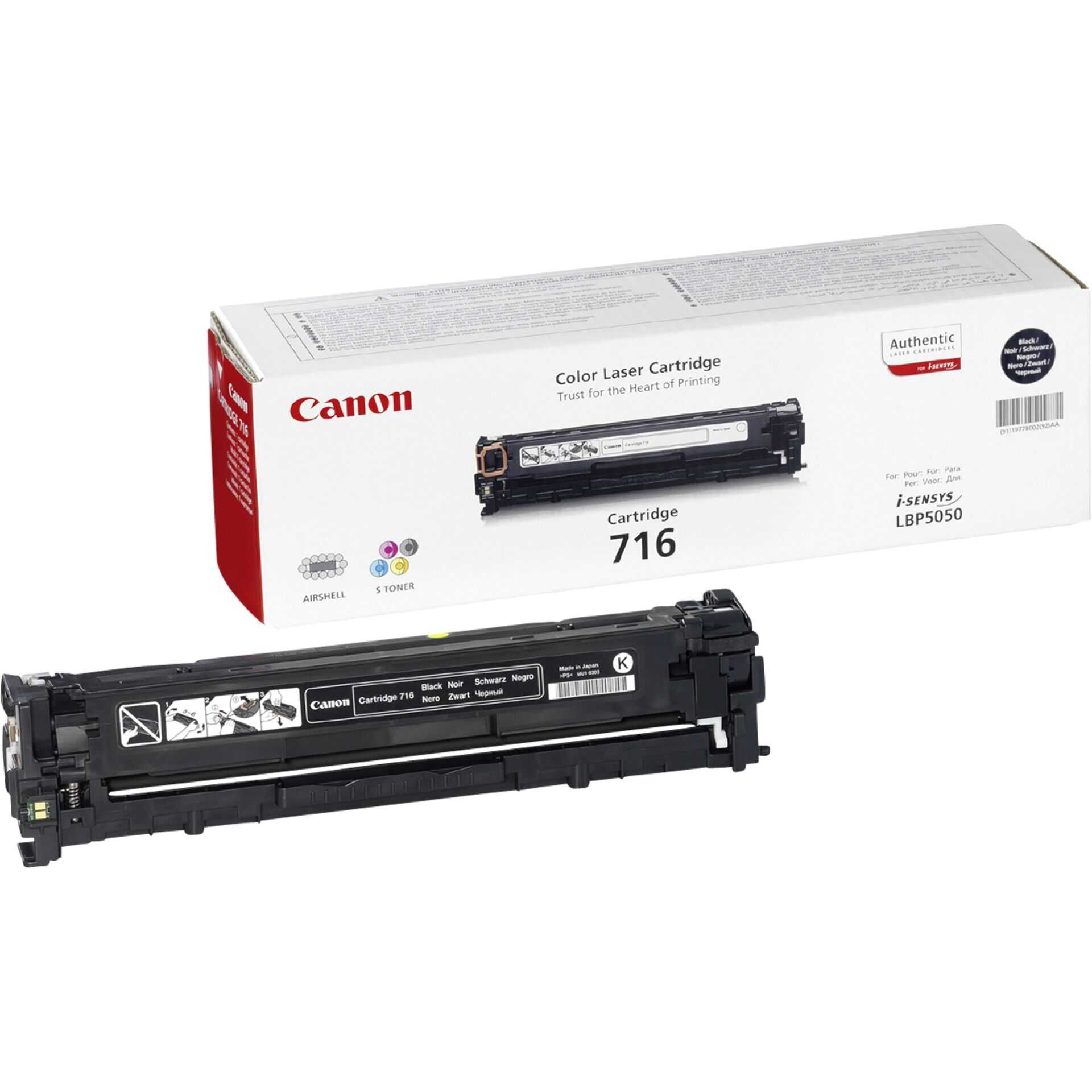 Canon 716 Black - Schwarz - original - Tonerpatrone - für i-SENSYS LBP5050, LBP5050N, MF8030CN, MF8040Cn, MF8050CN, MF8080Cw