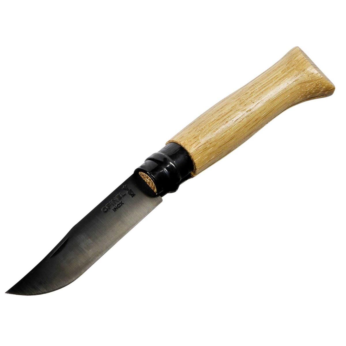 Opinel Tradition Luxury N°08 - Klappmesser - 8.5 cm - mattschwarze Klinge, gelbbraun mit gleichmäßig marmoriertem Griff