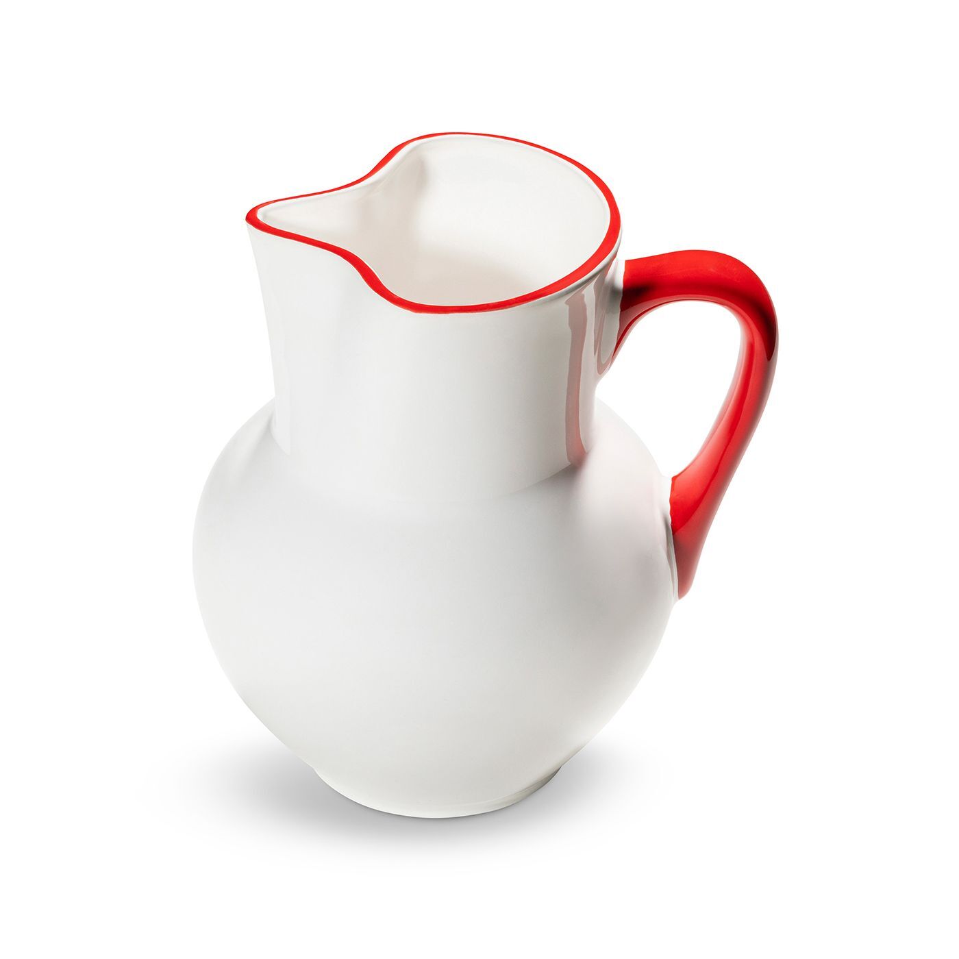 Gmundner Keramik Rubinroter Rand, Krug Wiener Form (1,5L)