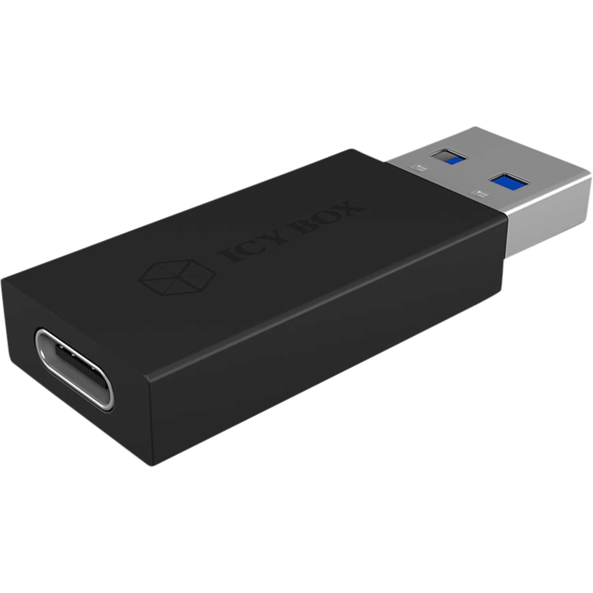 RaidSonic ICY BOX IB-CB015 - USB-Adapter - USB-C (W) bis USB Typ A (M) - USB 3.1 Gen2 - Schwarz