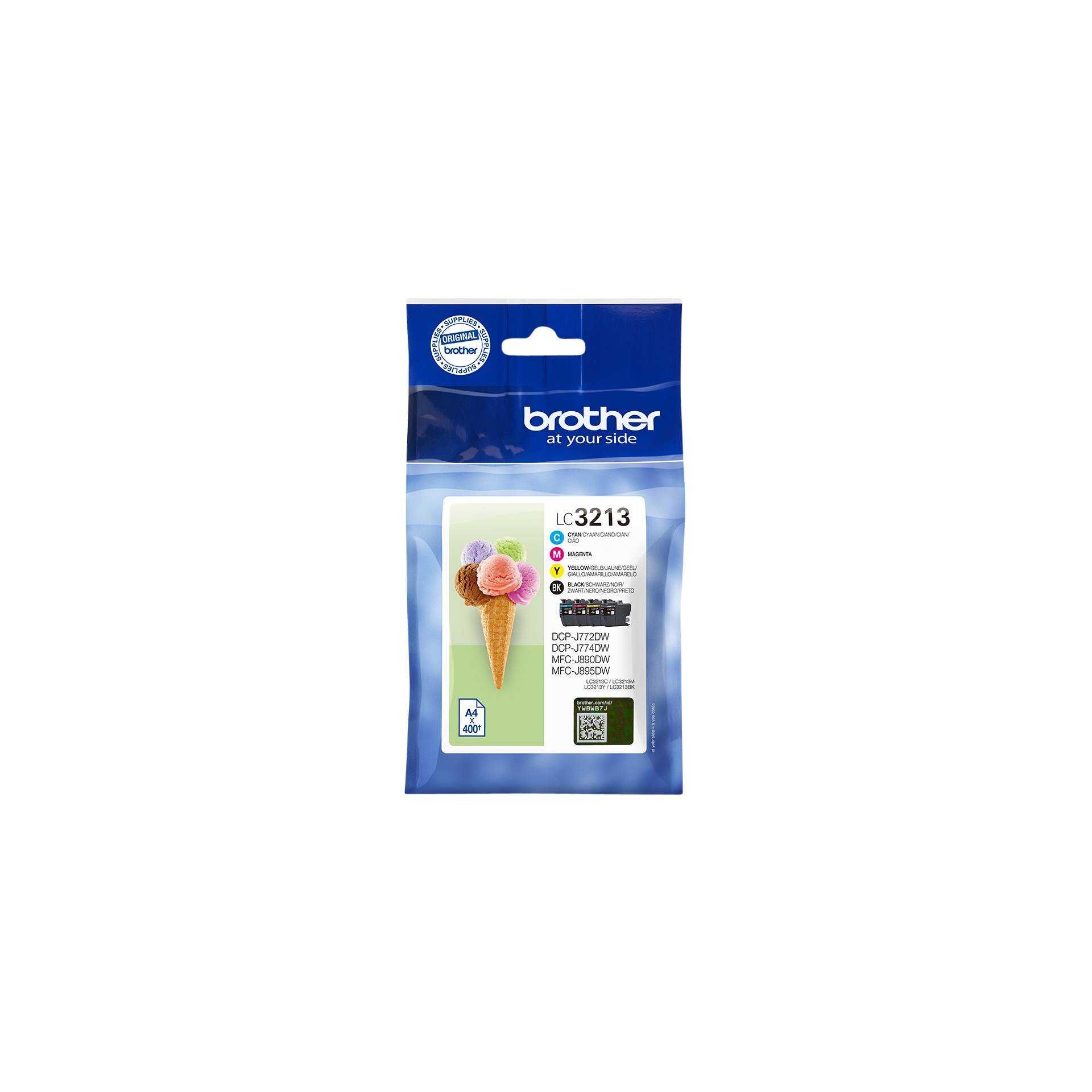 Brother LC3213 Value Pack - 4er-Pack - Schwarz, Gelb, Cyan, Magenta - Original - Tintenpatrone - für Brother DCP-J772DW, DCP-J774DW, MFC-J890DN, MFC-J890DW, MFC-J890DWN, MFC-J895DW