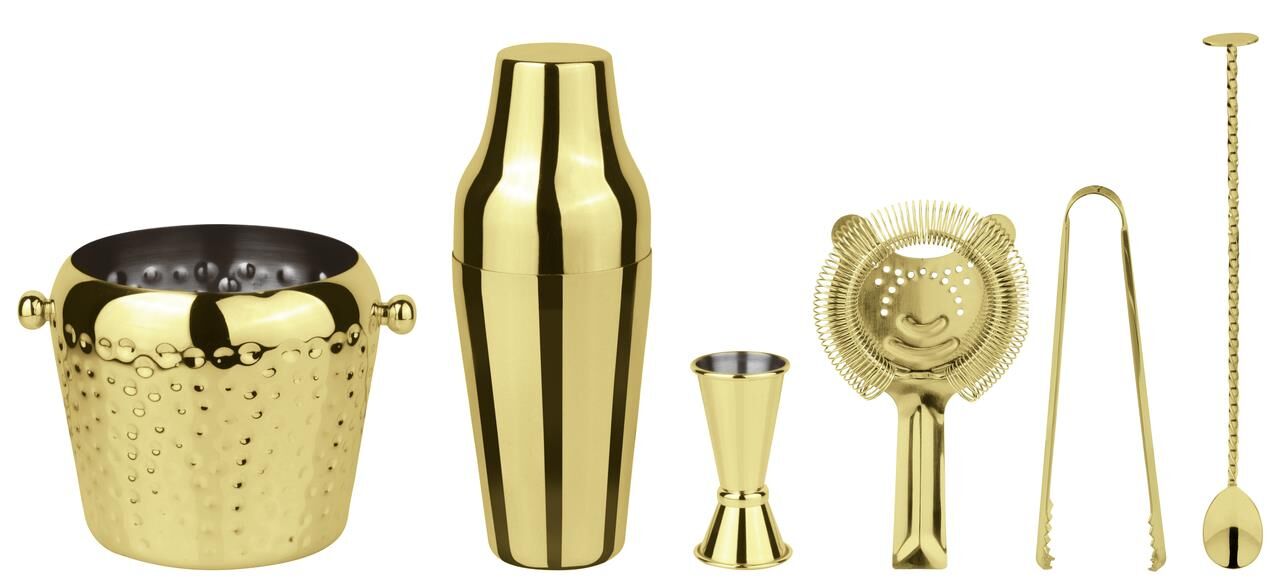 Sambonet  Paderno Cocktailset Eis Gold 6-teilig