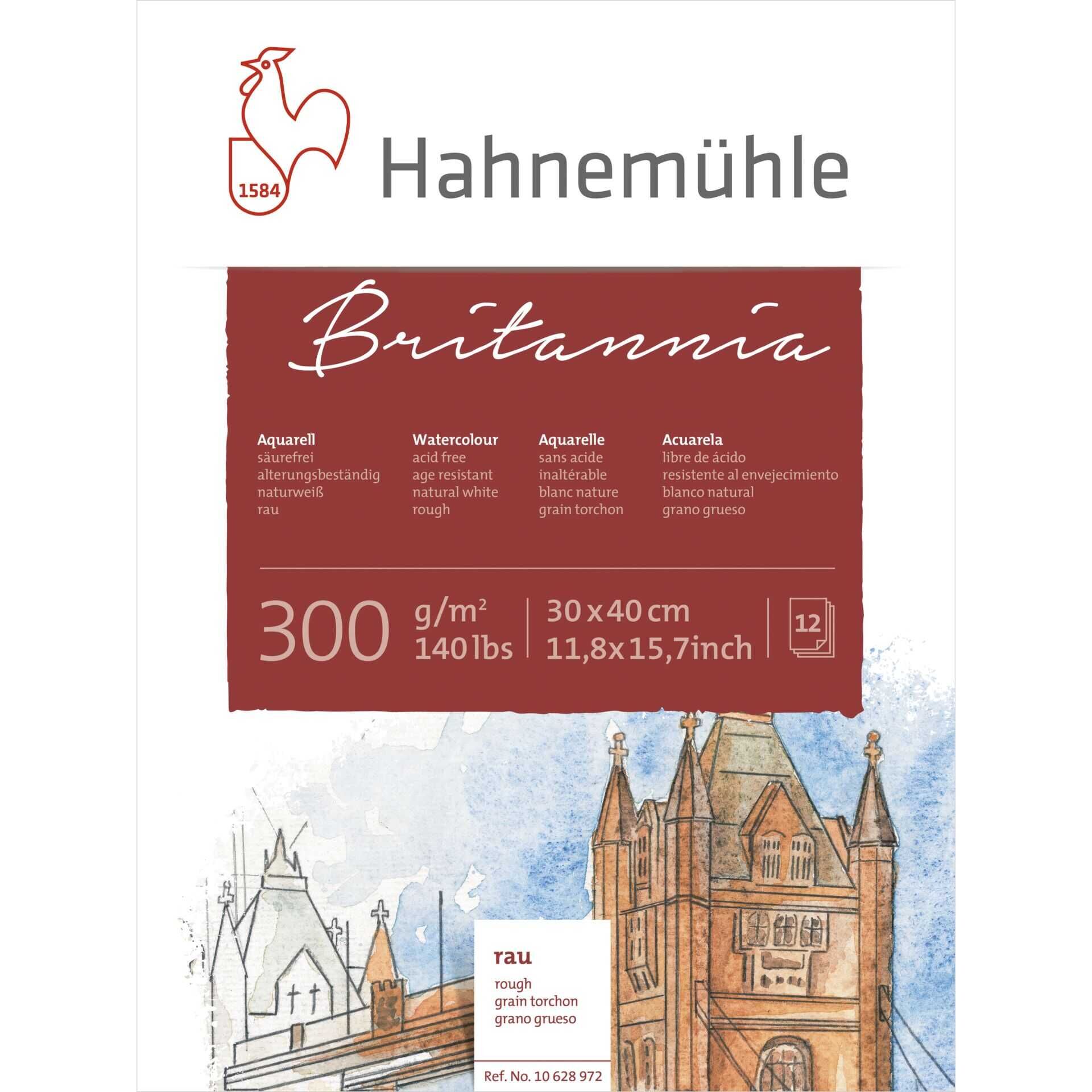 Hahnemühle Aquarellblock 12 Bl. Britannia rau 30x40cm 300g