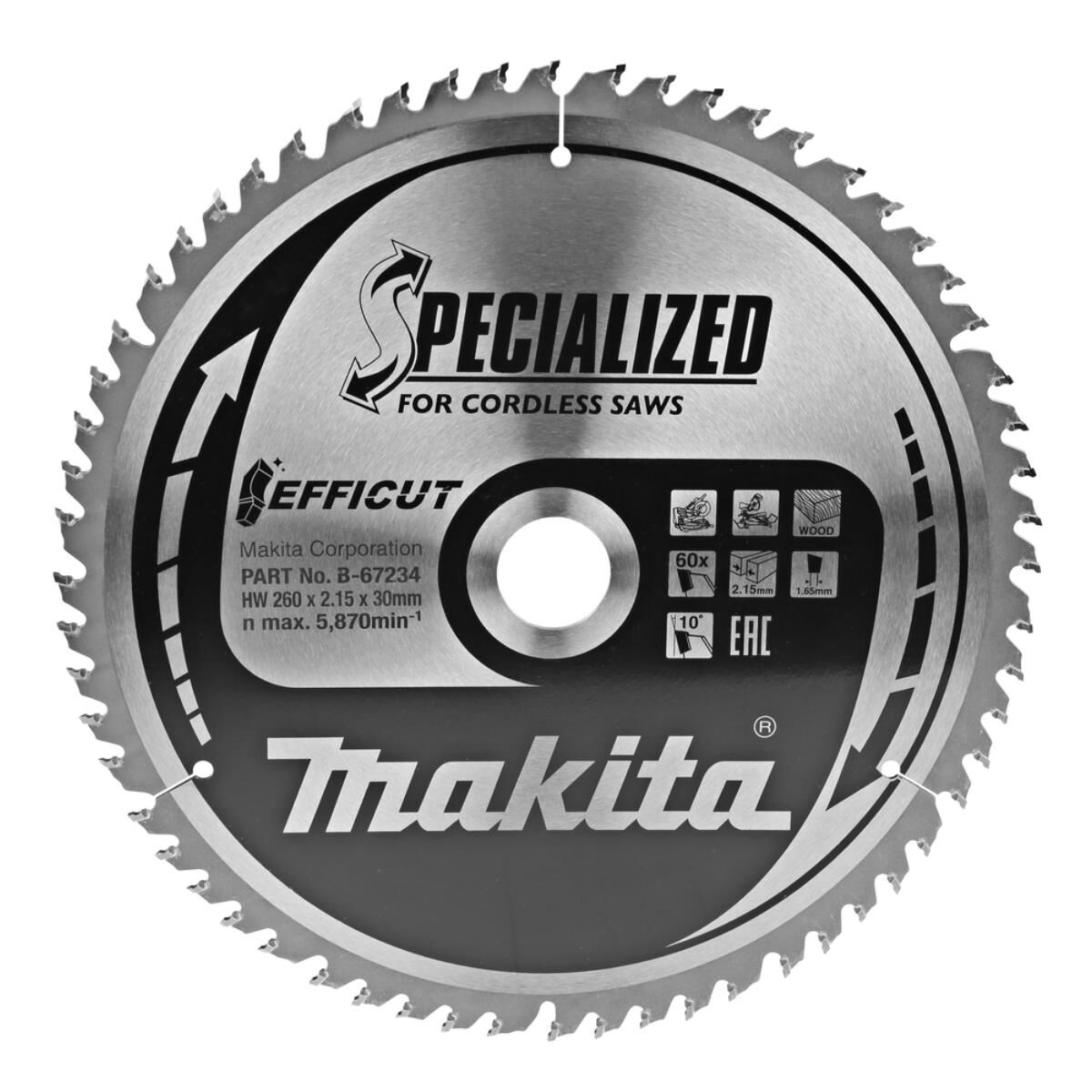 Makita EFFICUT Kapp- und Gehrungssägen 260 x 30 mm • 60 Zähne