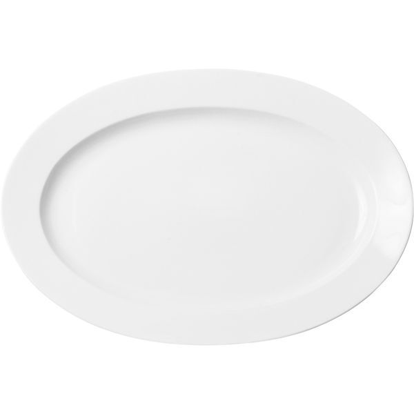 THUN Praktik weiß, Platte oval, mit Fahne, Länge: 360 mm, Breite: 255 mm