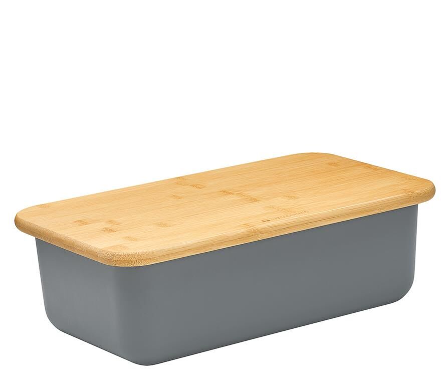 Zassenhaus Brotkasten LOFT eckig cool grey 40 x 23 cm