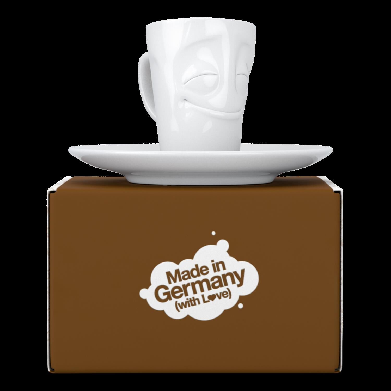 Fiftyeight Products Espresso Mug mit Henkel - vergnügt weiß