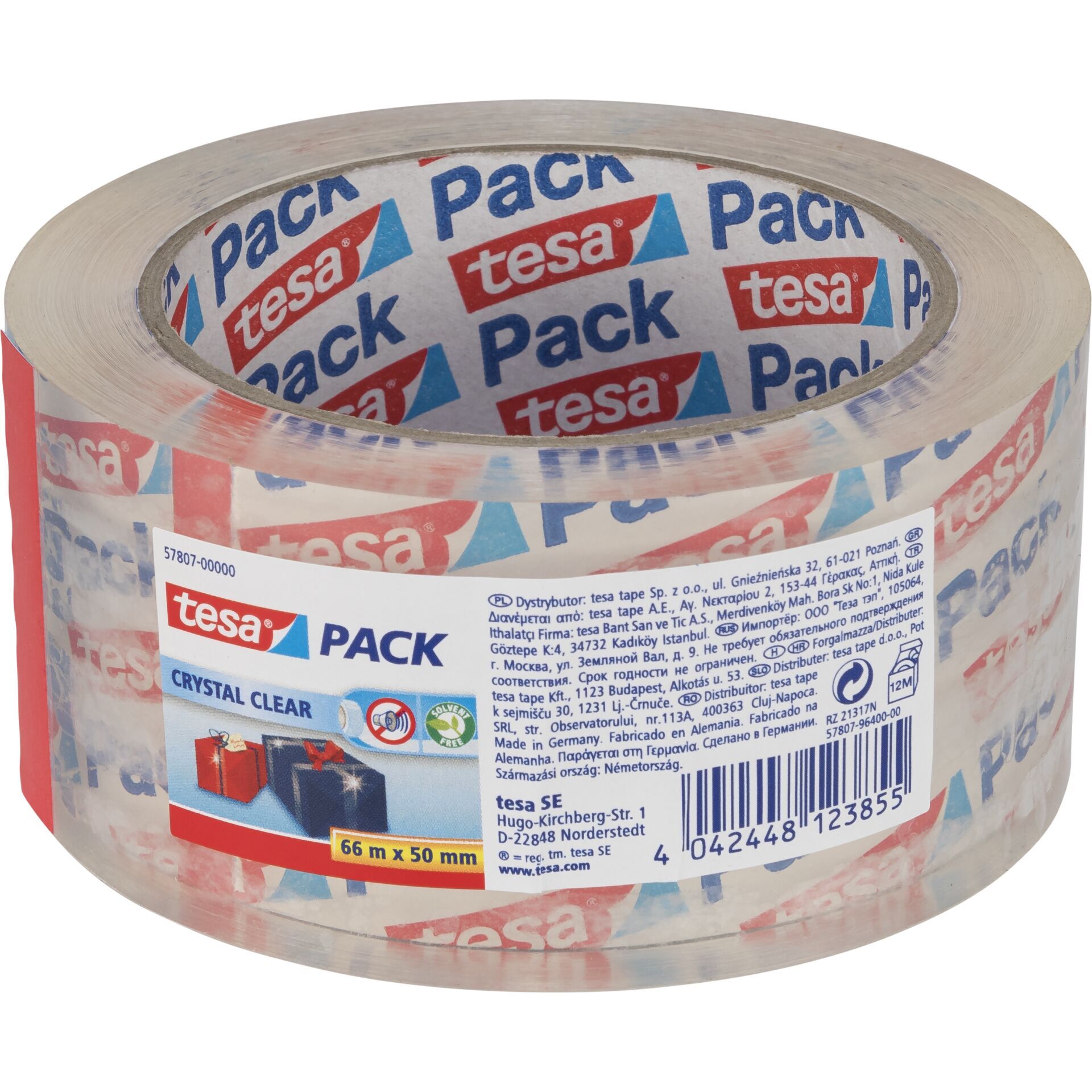 Tesa Packband 66m x 50mm Crystal transparent 57807