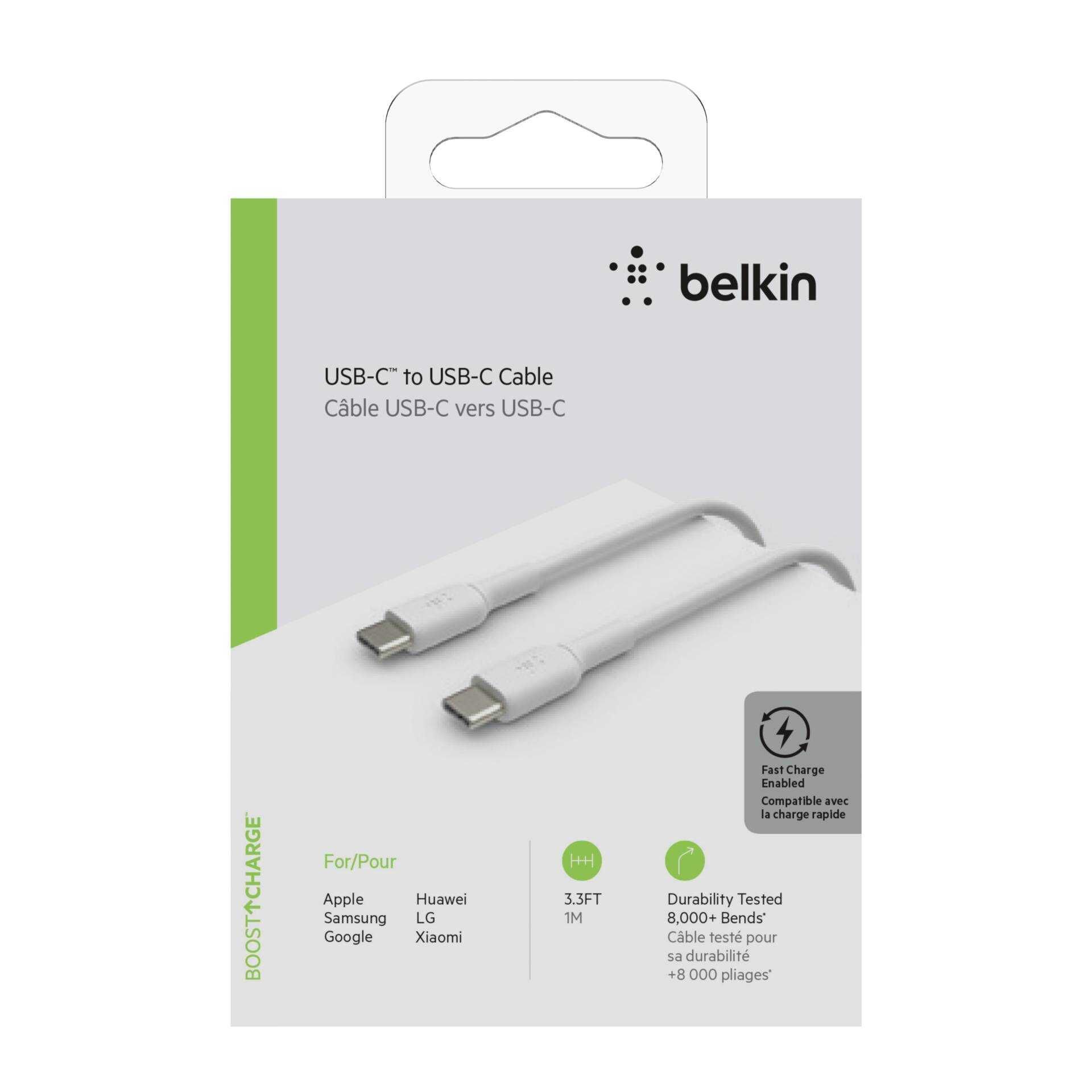 Belkin BOOST CHARGE - USB-Kabel - USB-C (M) bis USB-C (M) - 1 m - weiß