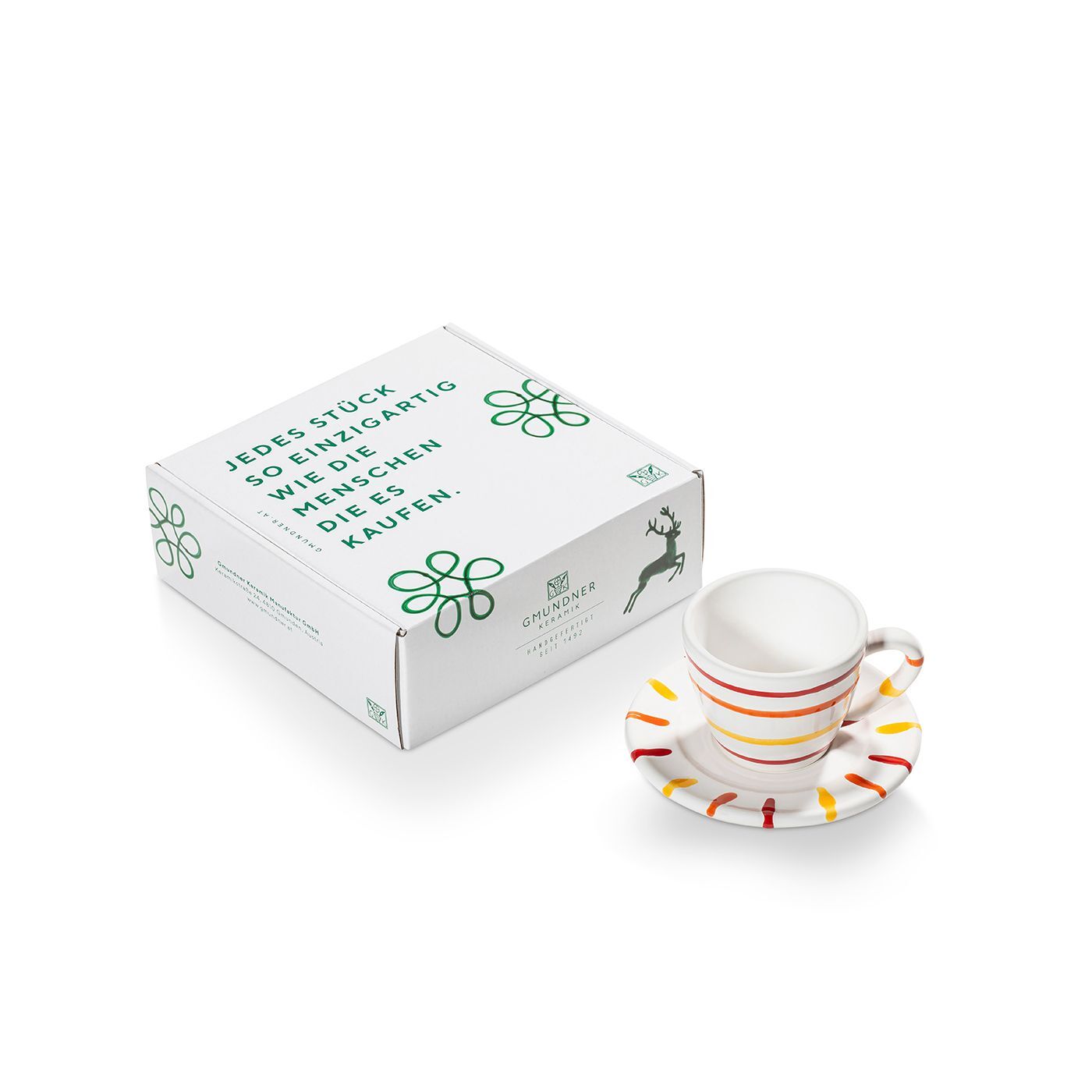 Gmundner Keramik Landlust Espresso für Dich/2tlg.im Geschenkkarton