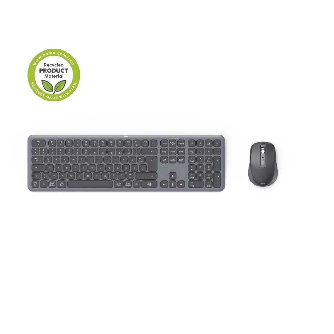 Hama Multi-Device-Tastatur-Maus-Set "WKM-550", kabellos, Funk / BT, SW, QWERTZ DE