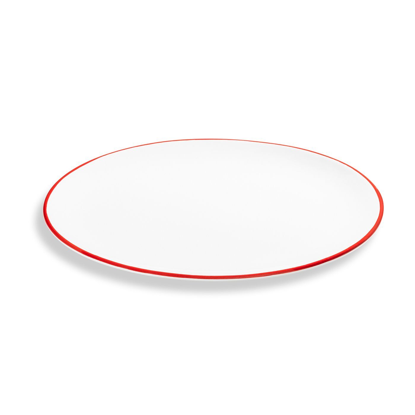 Gmundner Keramik Rubinroter Rand, Platte oval (33x26cm)