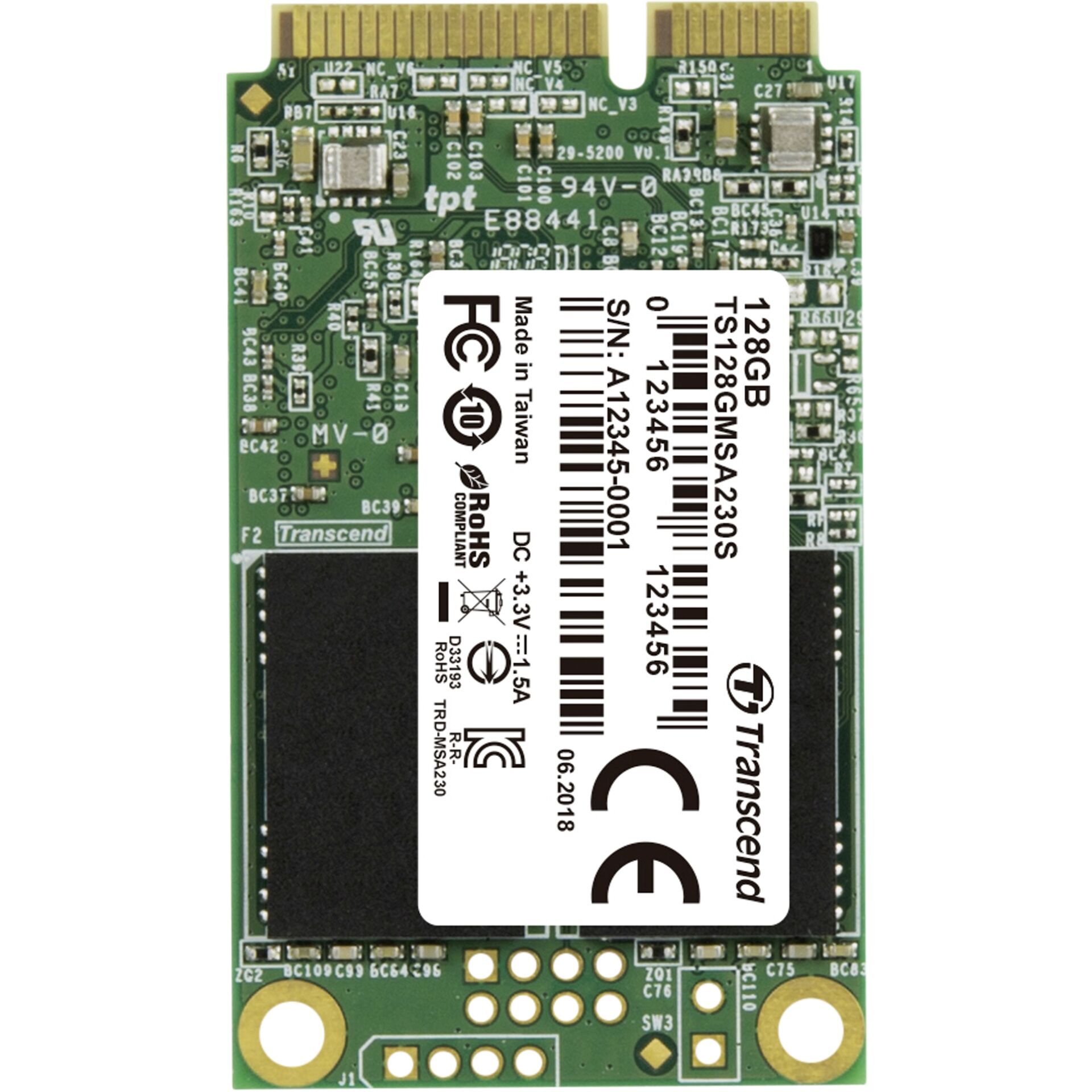 Transcend 230S - Solid-State-Disk - 128 GB - intern - mSATA - SATA 6Gb/s