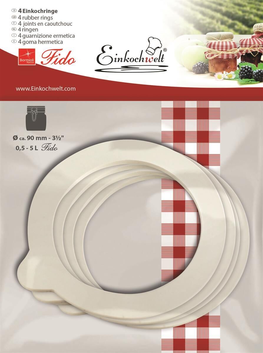 DOSEN-ZENTRALE Einkochringe Fido Einkochwelt 90x68x2,5mm 4er Beutel
