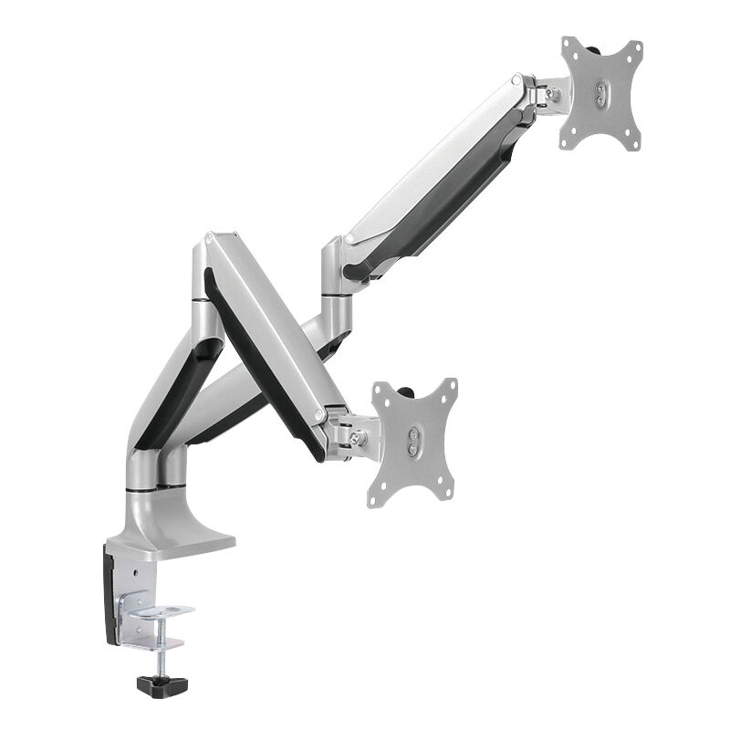 LogiLink - Tischhalterung für 2 Monitore (einstellbarer Arm) - Aluminium, kaltgewalzter Stahl - Bildschirmgröße: 33-81.3 cm (13"-32")
