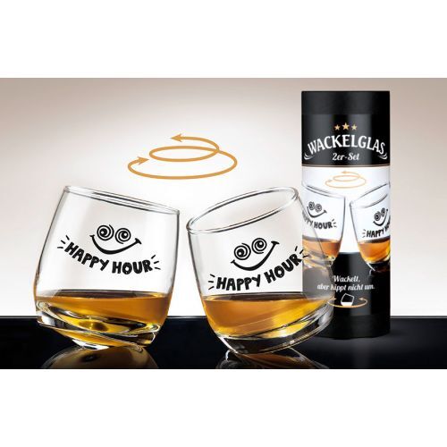 GILDE Glas Wackelglas 2er Set Happy