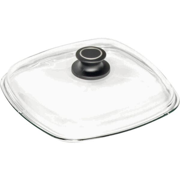 AMT GASTROGUSS Glasdeckel mit Knopf, Länge: 280 mm, Breite: 280 mm