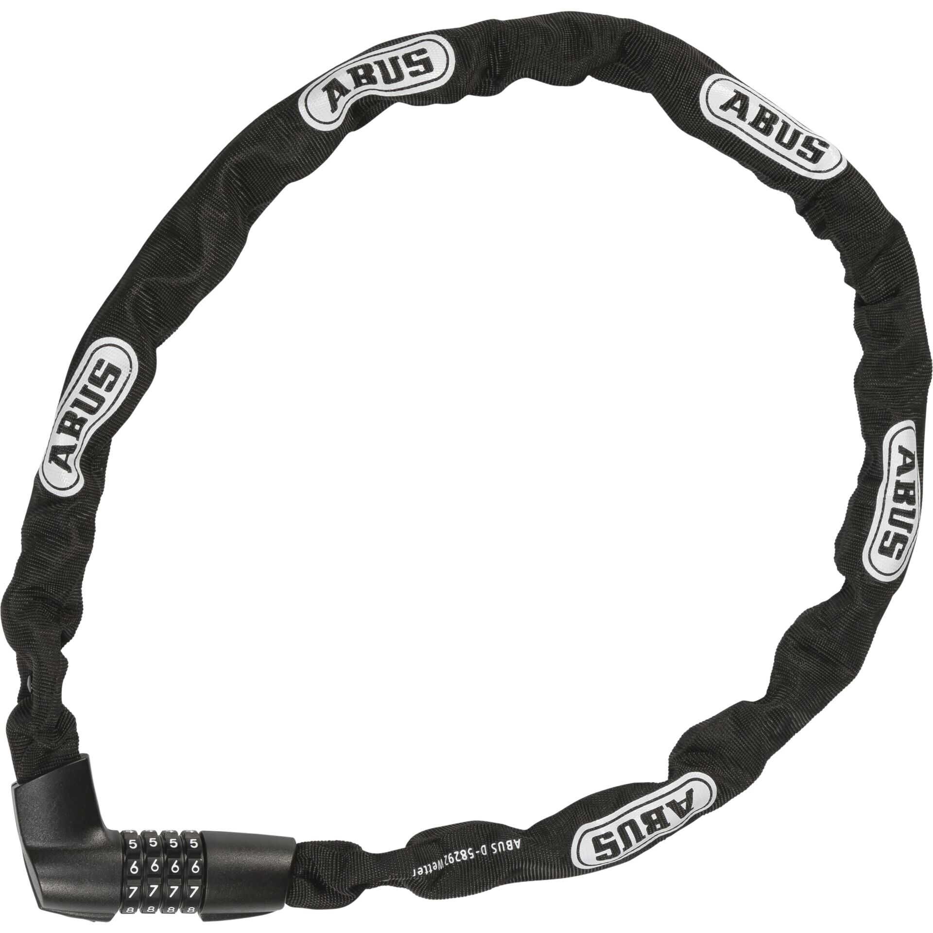 ABUS Tresor 1385 - Kette mit integriertem Schloss - Kombination - Zahlenschloss - Schwarz