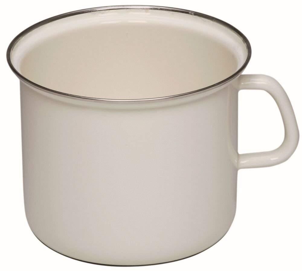Riess Hoher Topf mit Chromrand Ø16cm 2 Liter Classic Weiss