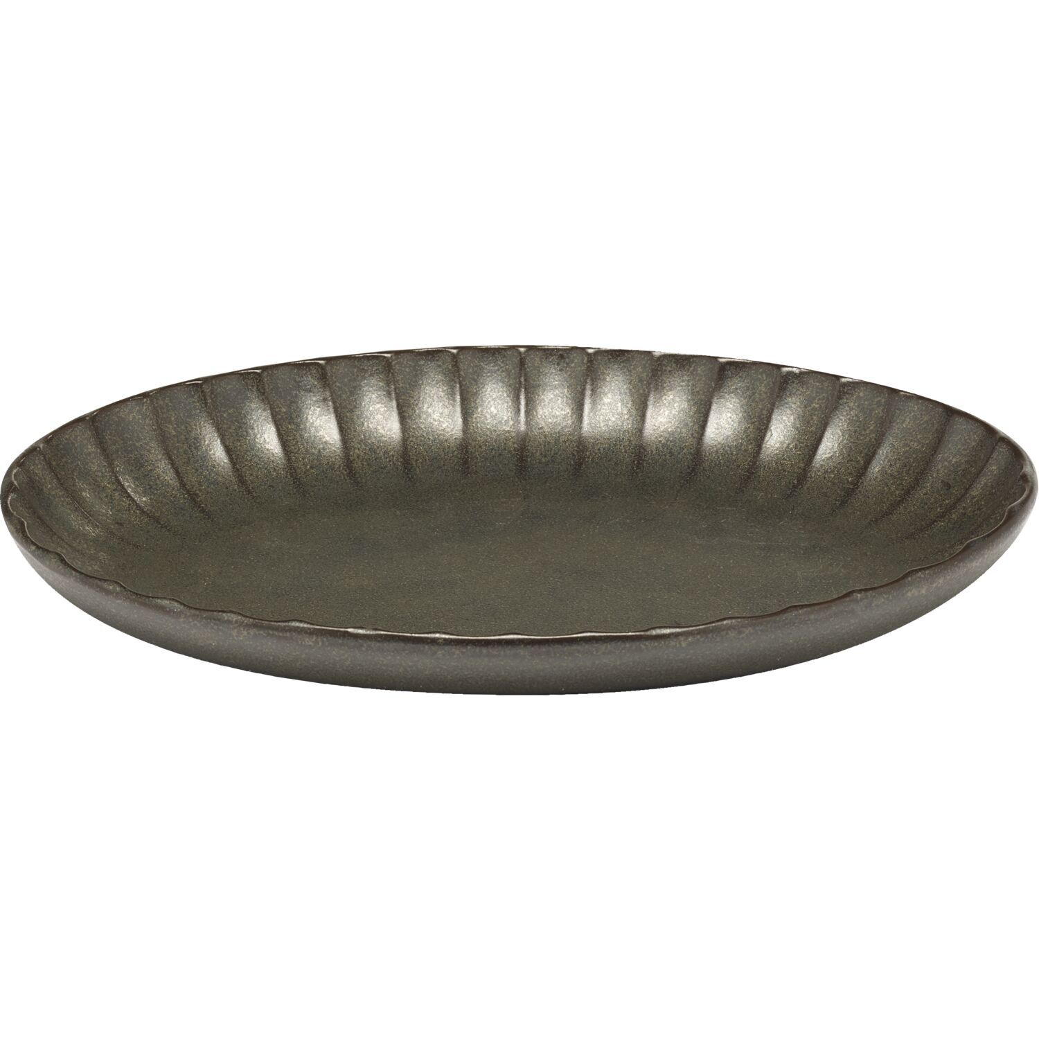 SERAX Inku Schüssel oval Inku Green, Länge: 220 mm, Breite: 154 mm