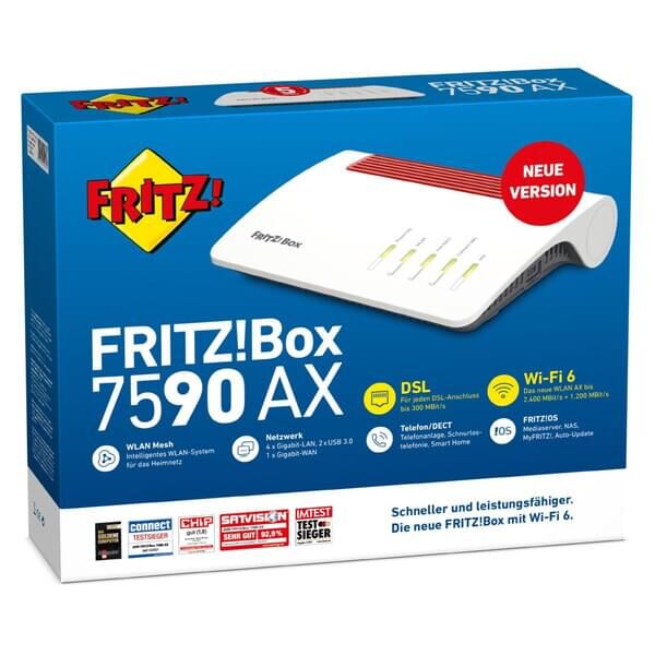 FRITZ!Box 7590 AX EDITION AT DSL-Modem, WLAN-Router (max. 2400 Mbit/s) & IP-Telefonanlage