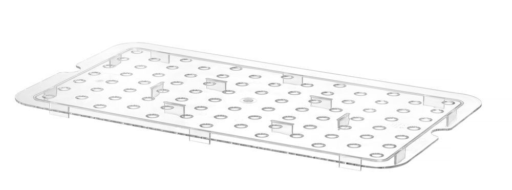 HENDI Perforiertes Abtropfgitter für Gastronorm-Behälter aus Polycarbonat, Profi Line, GN 1/1, Transparent, 467x263mm