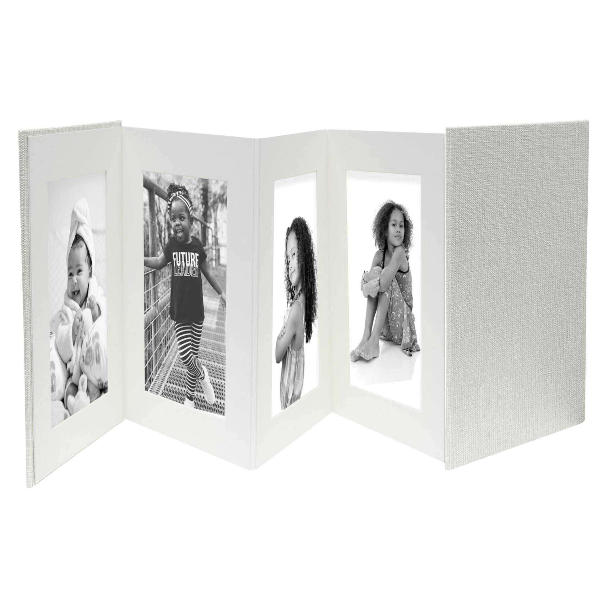 Deknudt Leporello grau   8x13x18 Leinen, 8 Bilder      A66DC7 8PH