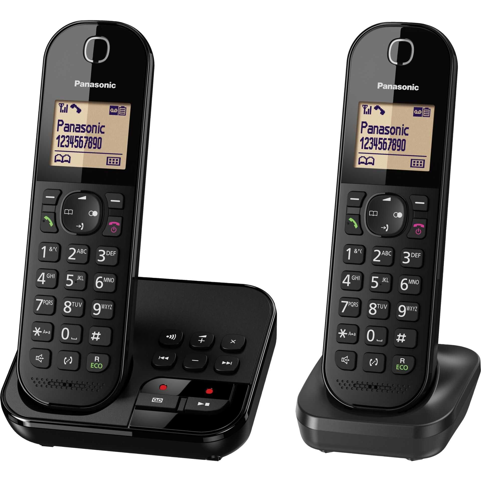 Panasonic KX-TGC422G - Schnurlostelefon - Anrufbeantworter mit Rufnummernanzeige - DECT - Schwarz + zusätzliches Handset