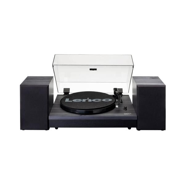 Lenco LS300BLACK Plattenspieler mit eingebauten Lautsprechern
