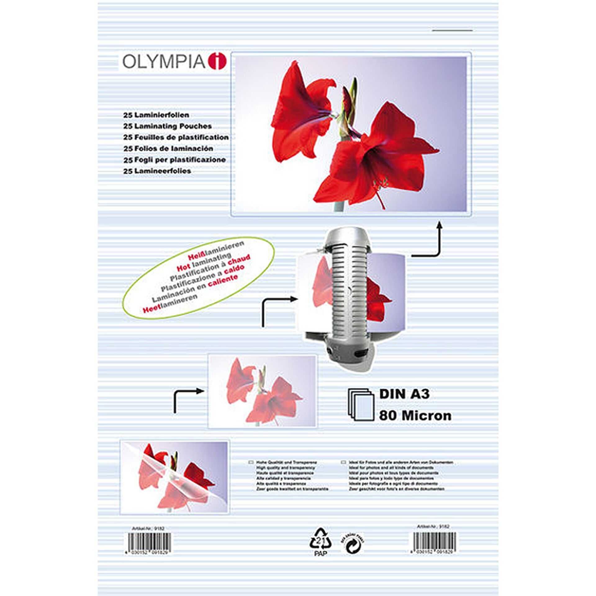 OLYMPIA - 25 - Taschen für Laminierung