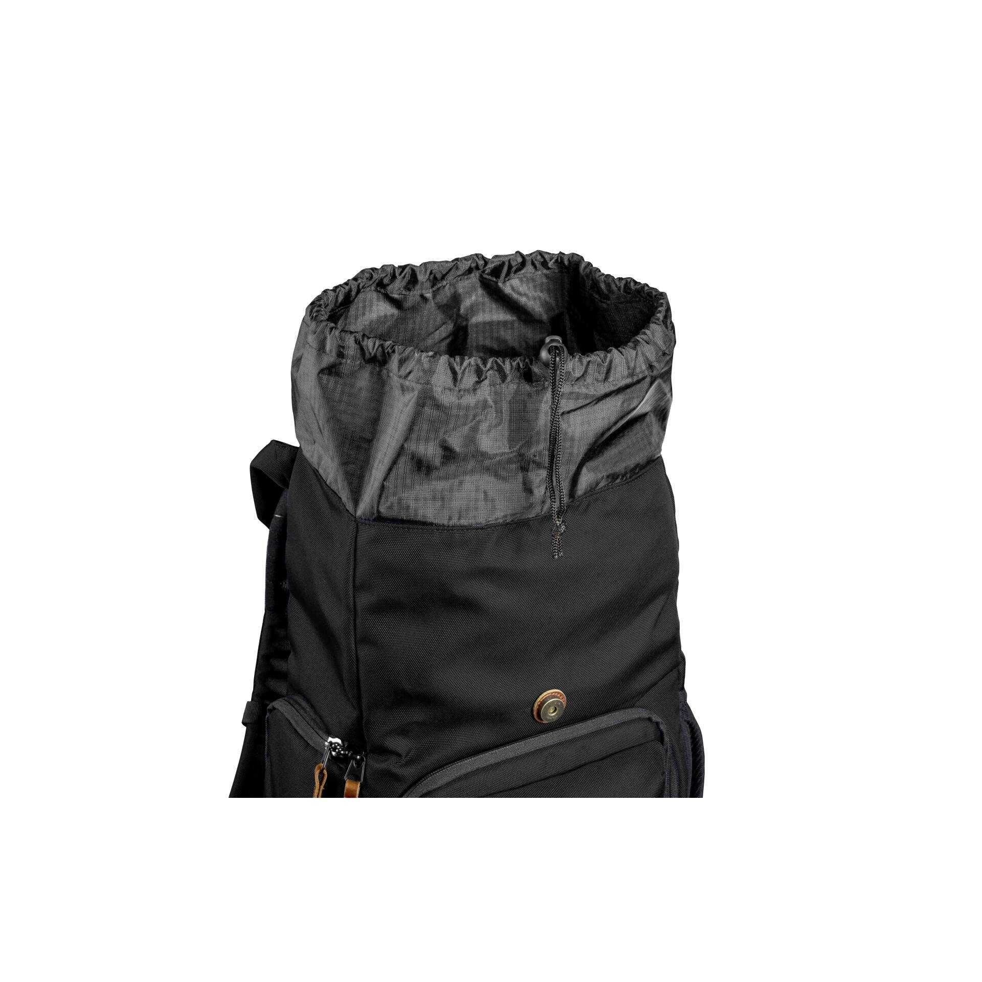 mantona Luis - Rucksack für Digitalkamera mit Objektiven - Nylon, Leder - Schwarz - 14"
