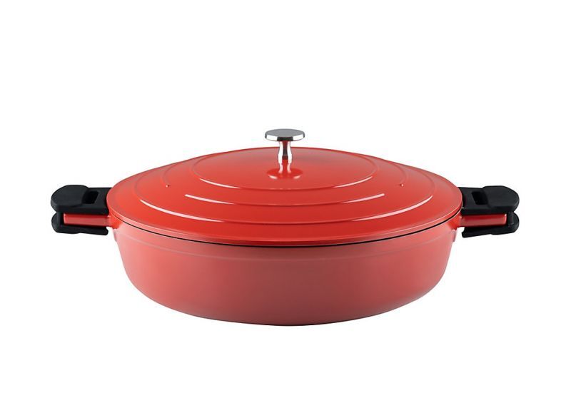 Kelomat Schmorpfanne Keramika Red 32 mit Deckel Induktion Guss