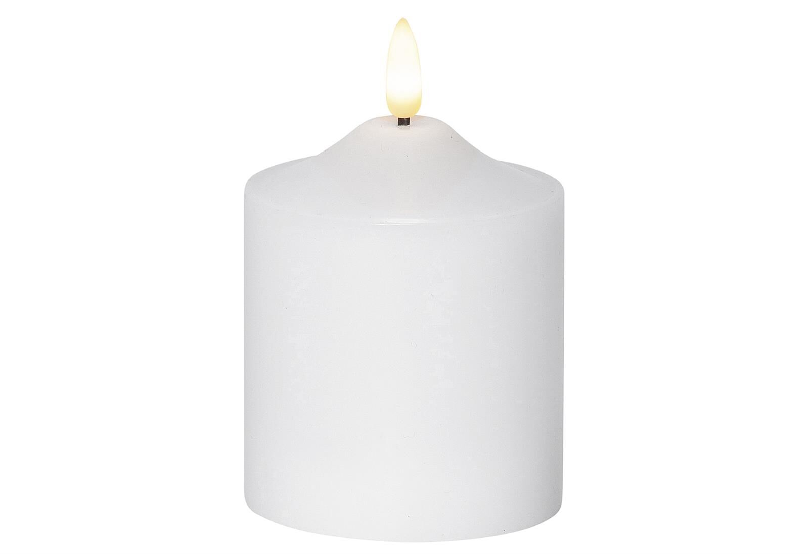 BEST SEASON Kerze Flamme LED mit Timer 12x7,5cm weiß