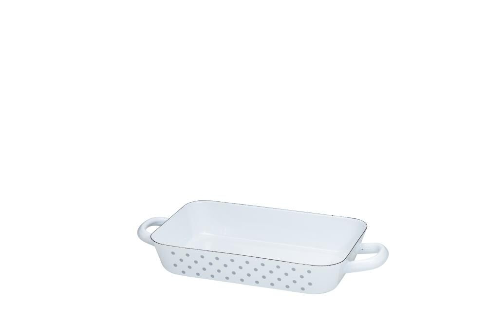 Riess Bratpfanne Ø26/17cm Backform Emaille Country Pünktchen grau