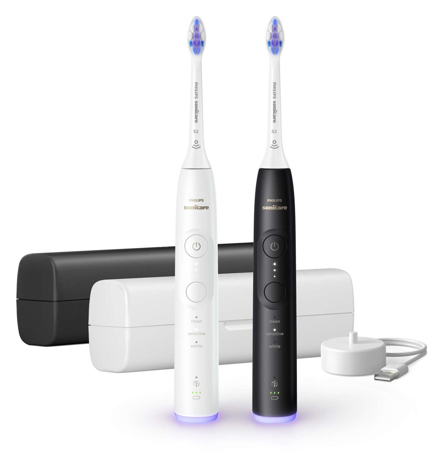 Philips HX7419/01 Sonicare 6500 elektrische Schallzahnbürste mit 2. Handteil, inkl. 2 Reiseetuis