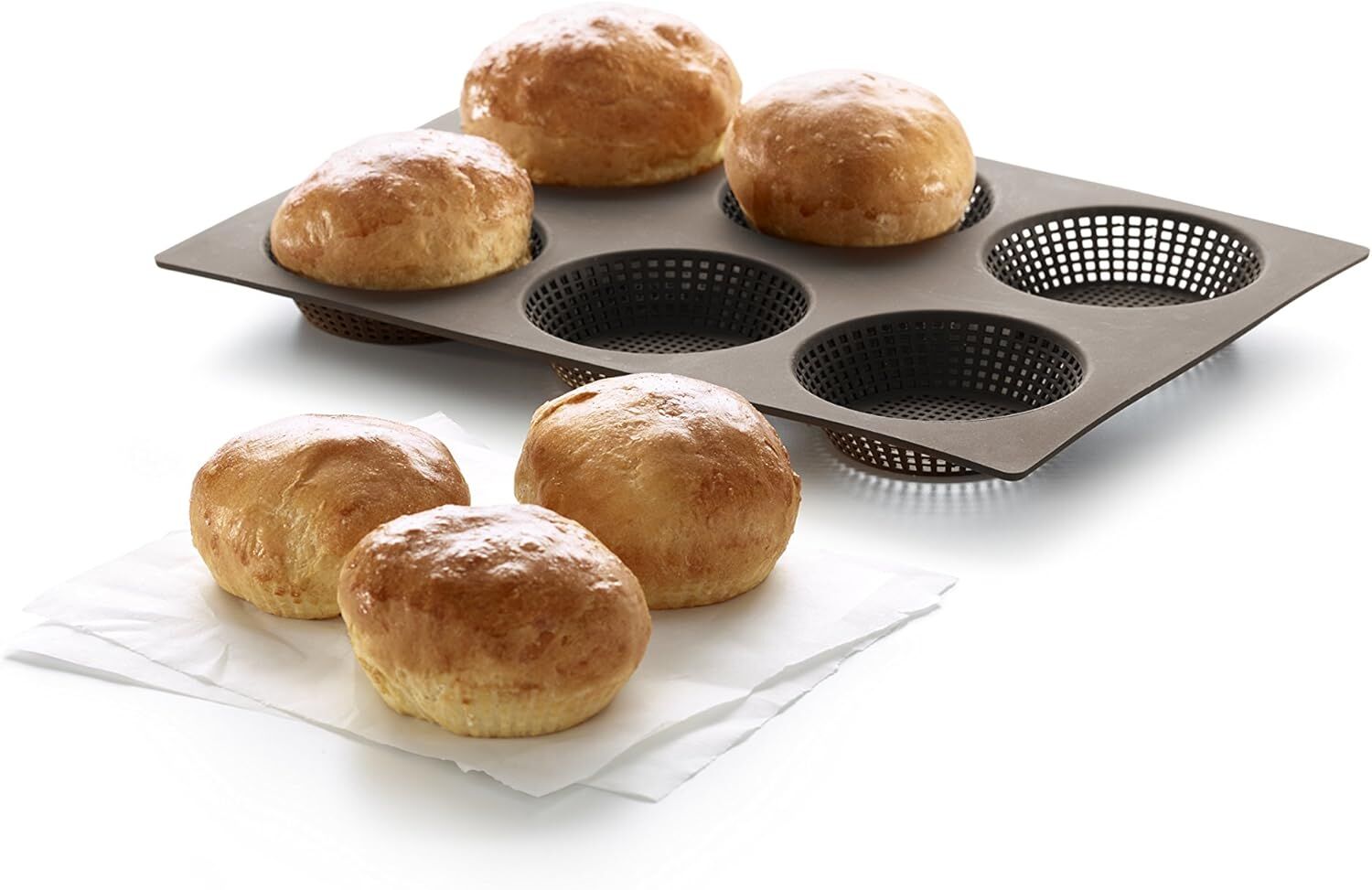 Lékué Brötchen-Backform 6er-Backform  perforiert