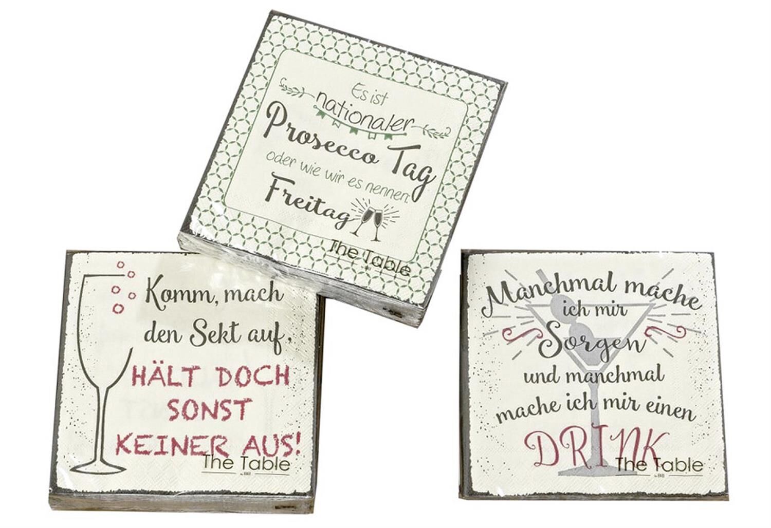 BOLTZE Cocktail-Serviette Drink 3fach sortiert 25x25 cm